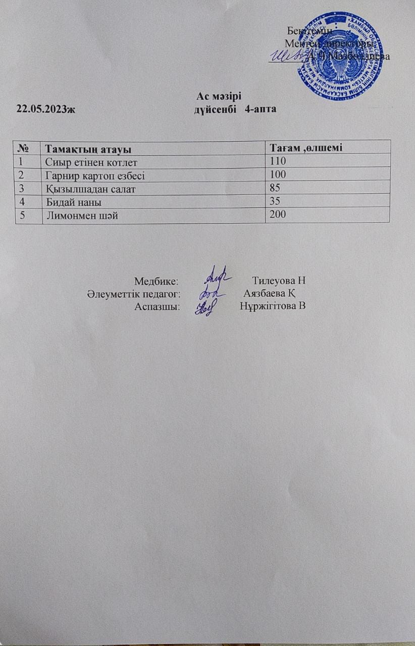 22.05.2023жыл ас мазири